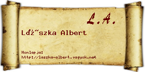 Lászka Albert névjegykártya