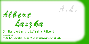 albert laszka business card